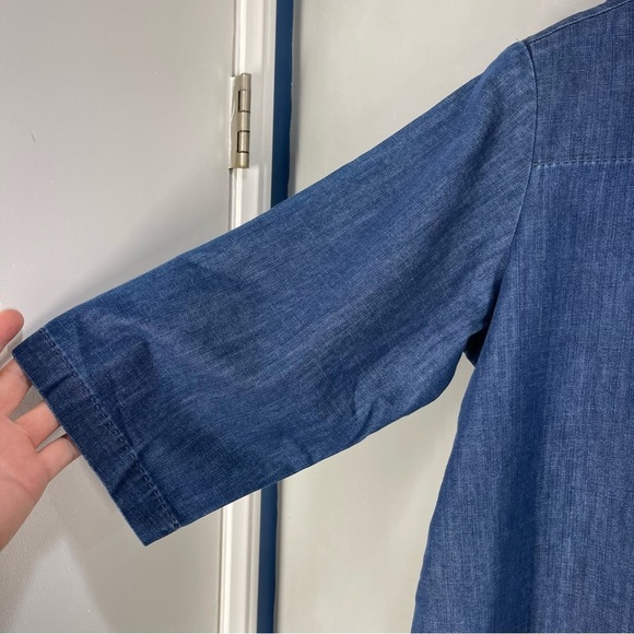 Martha Stewart Women's Everyday Zipper Denim 3/4 Sleeve Woven Top Medium Size - Picture 4 of 10